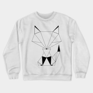 Geometric Fox Black Crewneck Sweatshirt